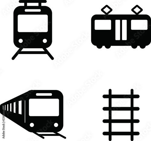 電車のアイコンのセット／シンプル／ベクター