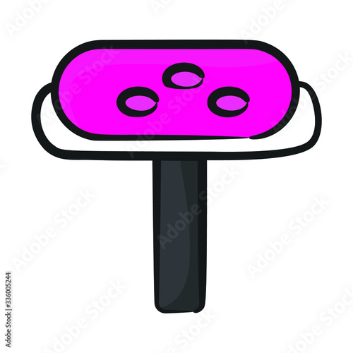 Flat icon of massage roller, facial accessory 