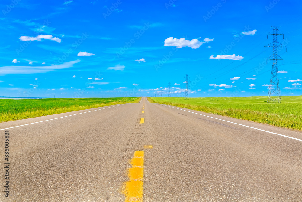 Highway across the Prairies