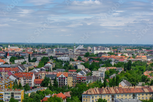 Aerial view of Gyor city center in 2011