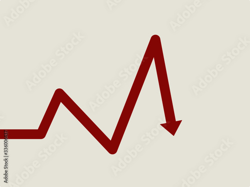 Moving red arrow , zigzag shape