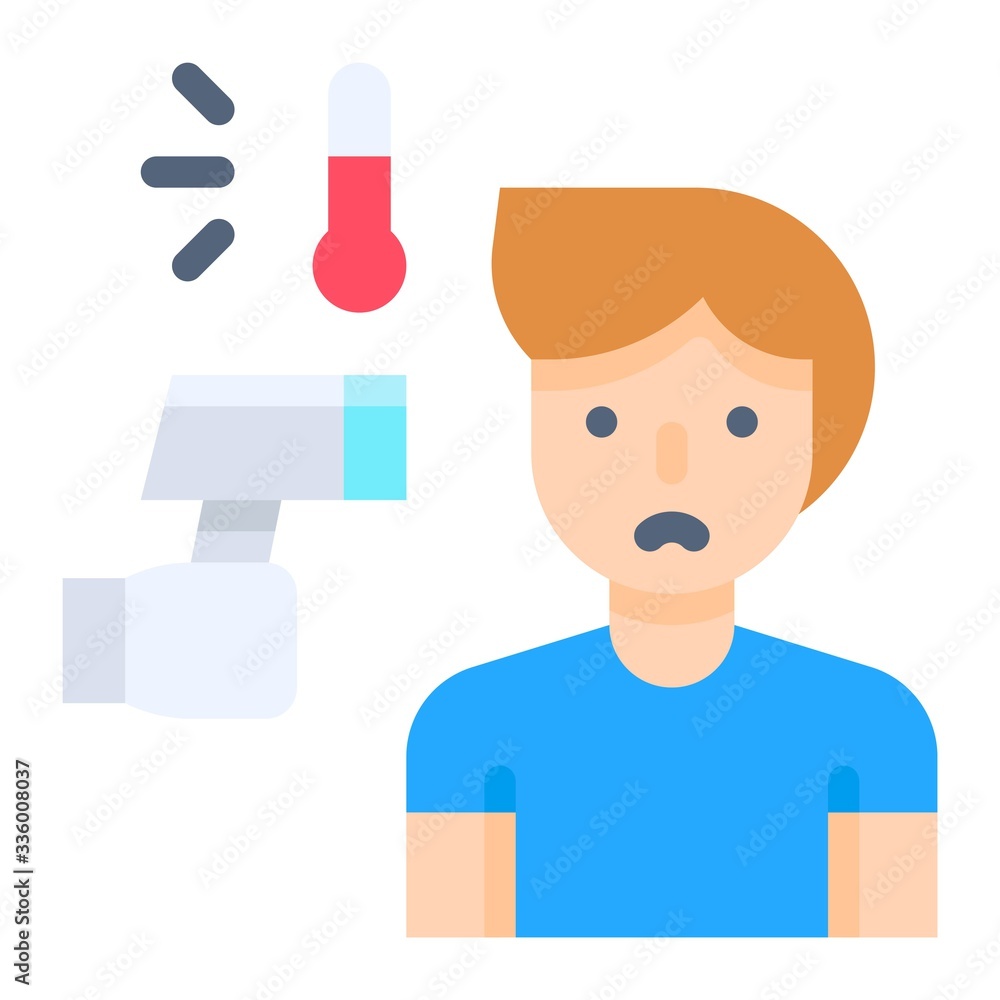 Taking temperature vector illustration, flat style icon Taking temperature vector illustration, flat style icon