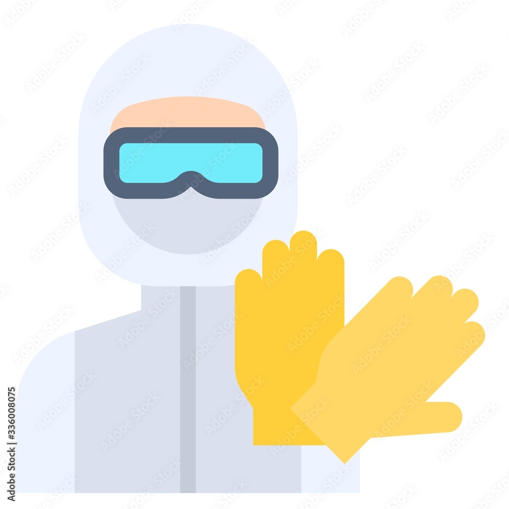 Personal protective equipment vector illustration, flat style icon Personal protective equipment vector illustration, flat style icon