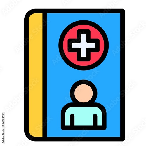 Patient medical record vector illustration, filled style icon