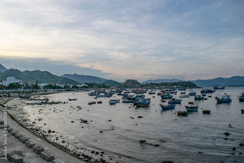 fishing village nha trang, vietnam, asia