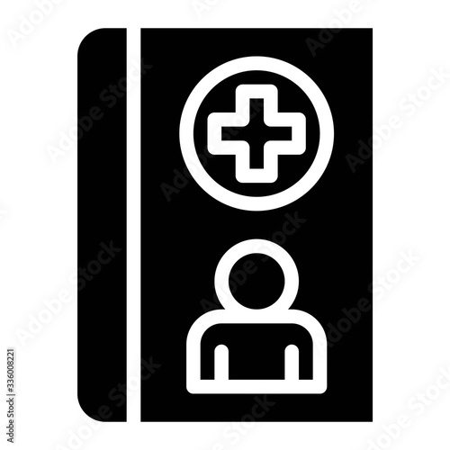 Patient medical record vector illustration, solid style icon