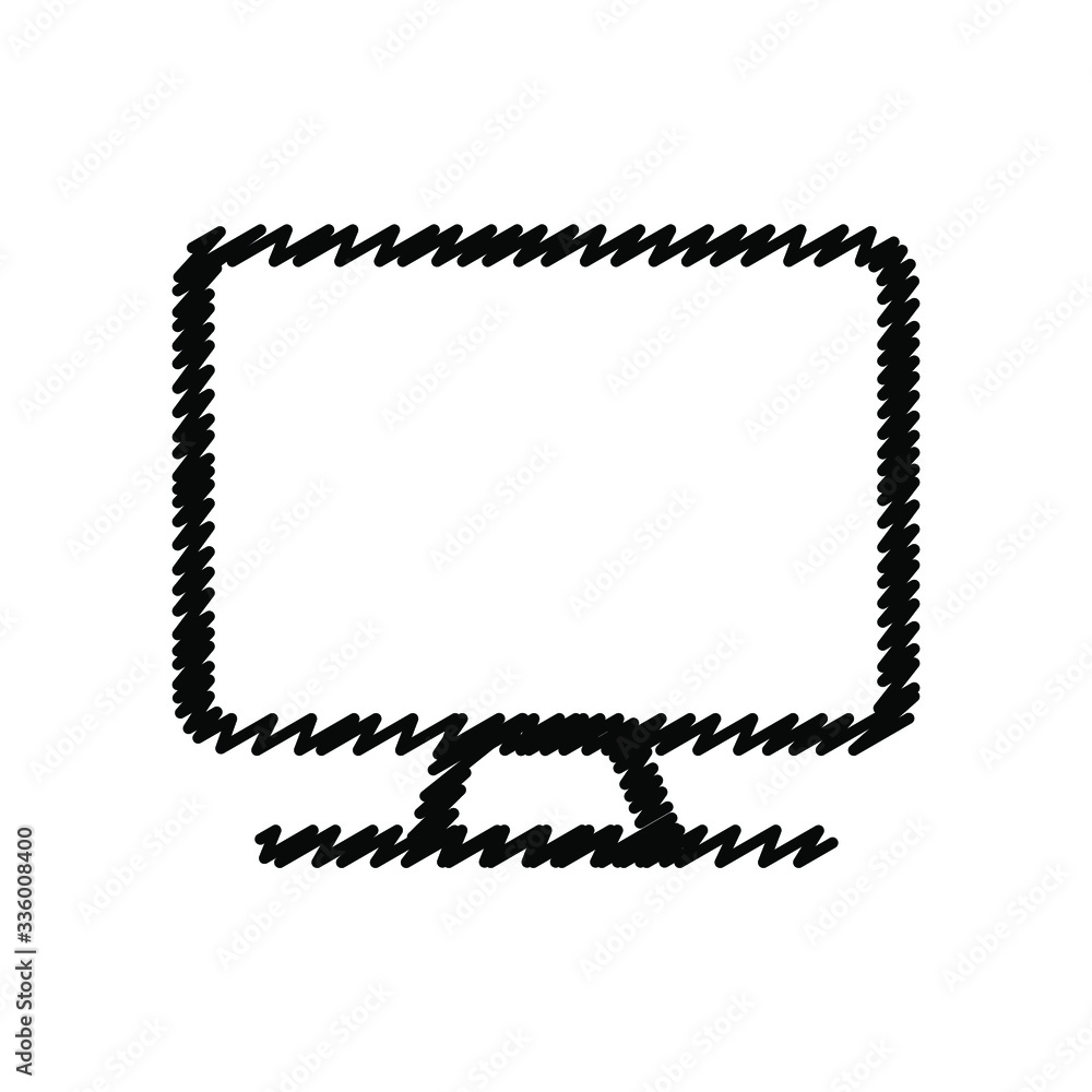 Computer monitor hand drawn line icons. Stroke vector elements for trendy and modern design. Vector hand drawn line icons isolated on a white background. Vector illustration Computer monitor hand drawn line icons. Stroke vector elements for trendy and modern design. Vector hand drawn line icons isolated on a white background. Vector illustration
