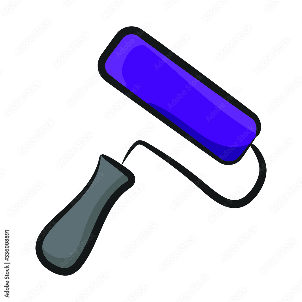 Flat icon of paint roller, wall art accessory Flat icon of paint roller, wall art accessory