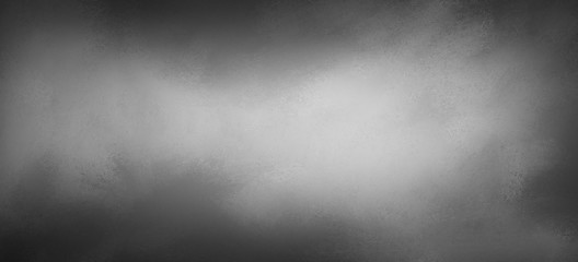 Black and white background, soft blurred texture and black border with silver gray center spotlight, abstract industrial or blank metal design