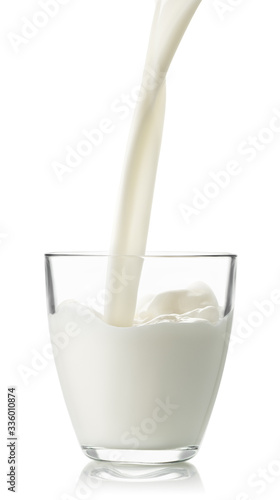 milk pouring into glass