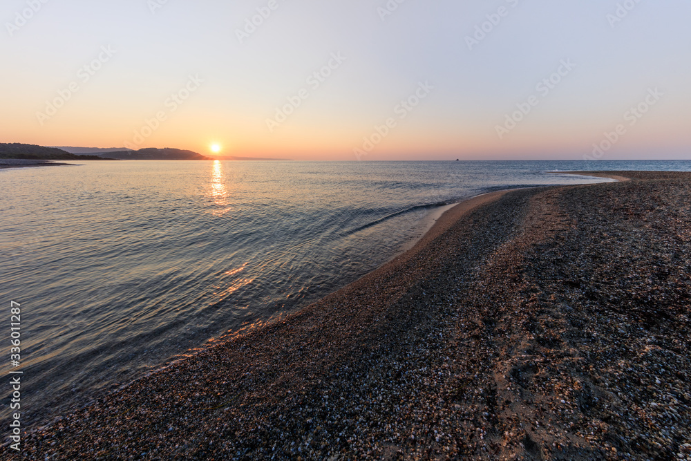 sunrise in Possidi Cape beach, Greece sunrise in Possidi Cape beach, Greece