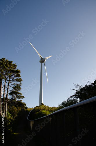 Brooklyn wind turbine on windy day, wellington