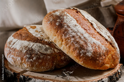 Home bread. Sourdough bread. Whole-grain rye bread