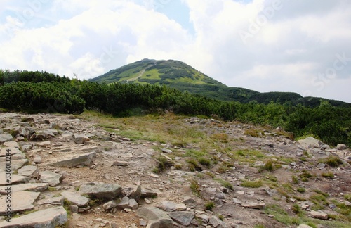 Beskids mountains in Poland. Landscape of peak Diablak