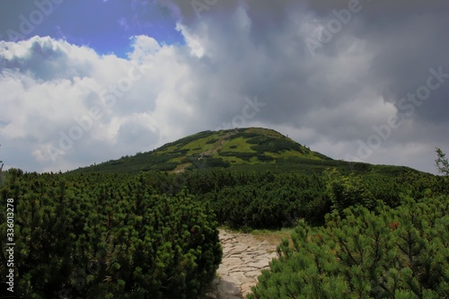 Beskids mountains in Poland. Landscape of peak Diablak
