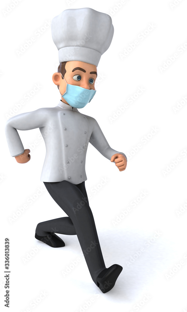 3D illustration of a cartoon character with a mask 3D illustration of a cartoon character with a mask