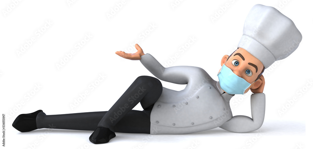 3D illustration of a cartoon character with a mask 3D illustration of a cartoon character with a mask