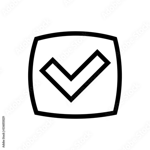 Check mark outline icon. Symbol, logo illustration for mobile concept and web design.