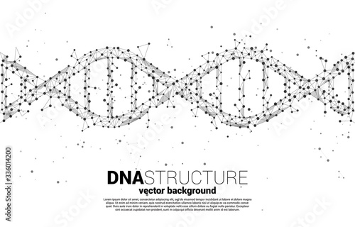 vector DNA genetic structure from dot connect line polygon. background concept for biotechnology and biology scientific.