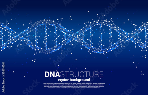 vector DNA genetic structure from dot connect line polygon. background concept for biotechnology and biology scientific.