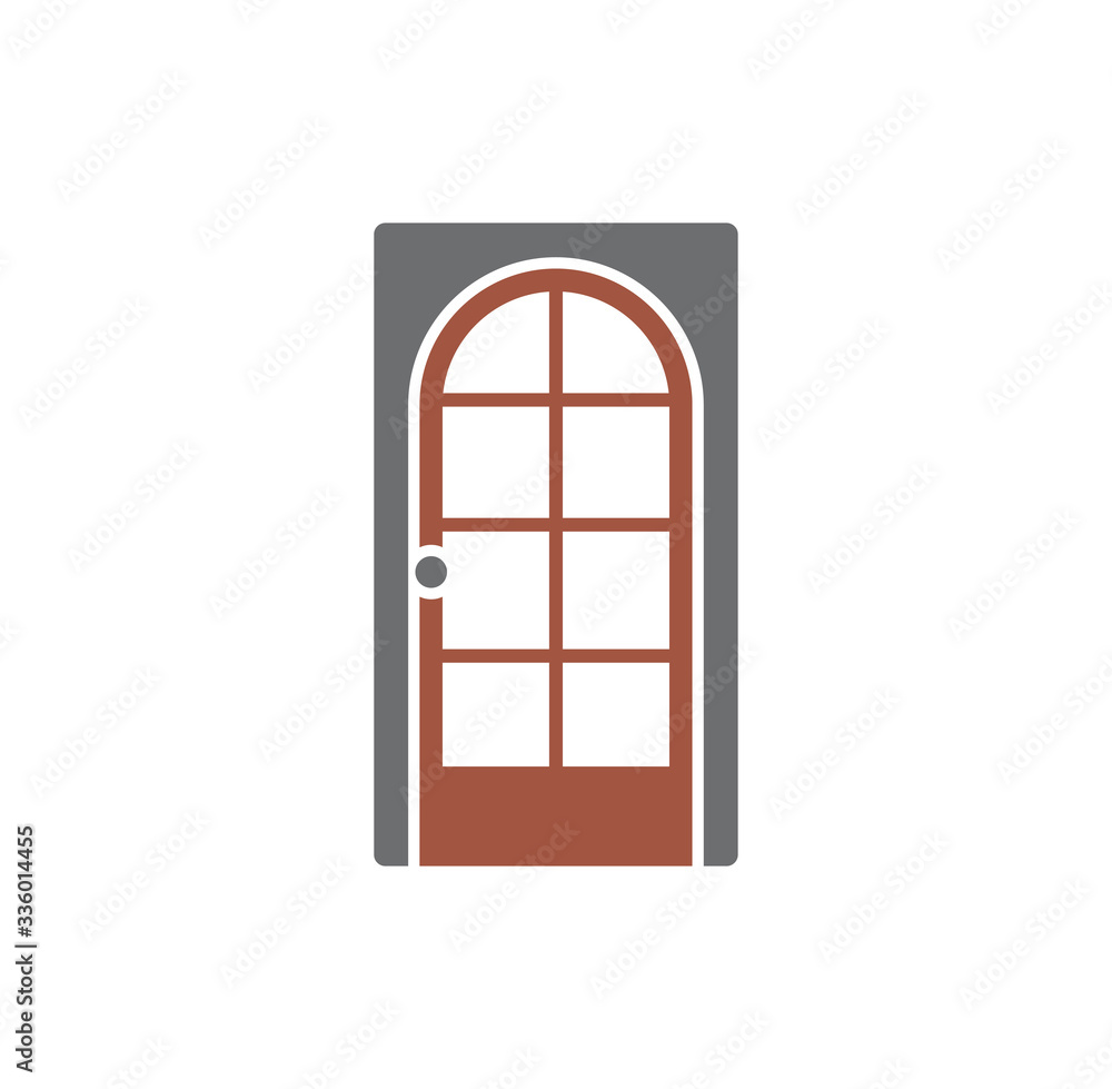 Door icon on background for graphic and web design. Creative illustration concept symbol for web or mobile app