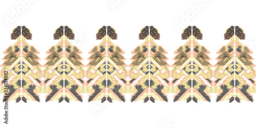 Drapery curves pagan tripe seamless pattern. Indian old surface background. Vector ornament