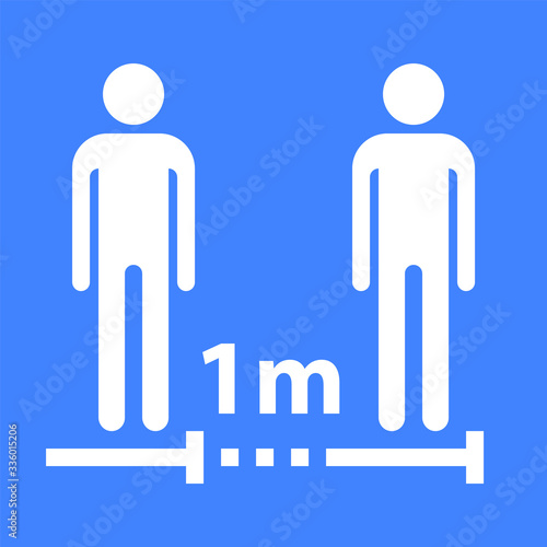 Keep social distance sign, coronavirus safety warning, vector illustration
