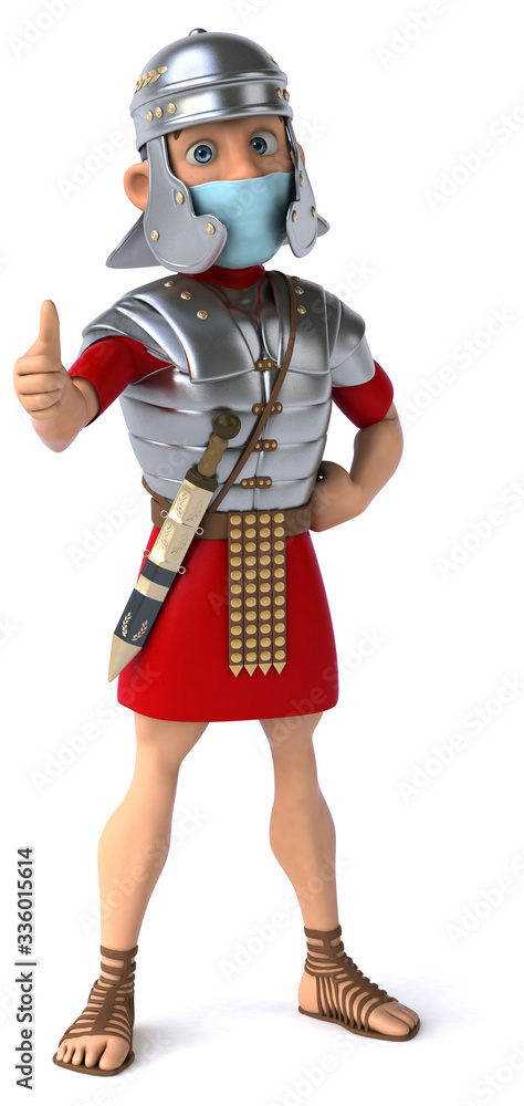 3D illustration of a cartoon character with a mask 3D illustration of a cartoon character with a mask