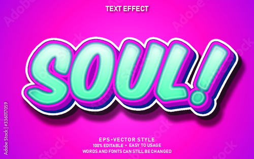 Editable Text Effect Cute Soul Premium Vector