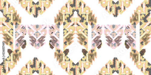 Drapery curves pagan tripe seamless pattern. Indian old surface background. Vector