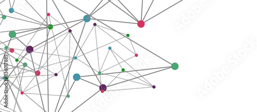 Line points connections, triangular technology design. Abstract geometric background