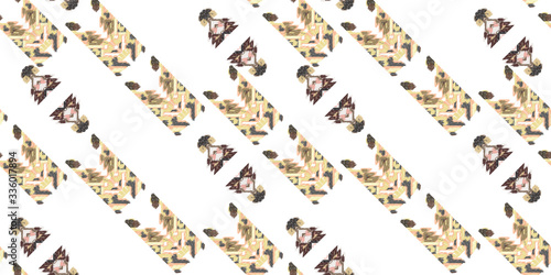 Drapery curves pagan tripe seamless pattern. Indian old surface background. Vector ornament.