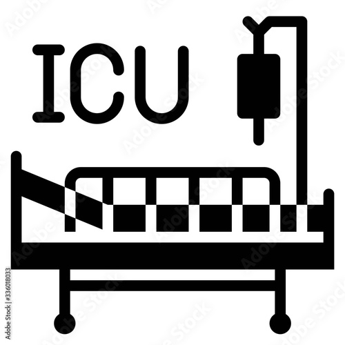 Intensive care unit vector illustration, solid style icon