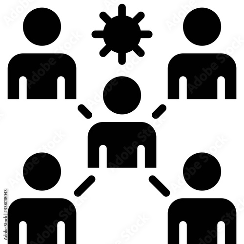 Virus cases clusters vector illustration, solid style icon