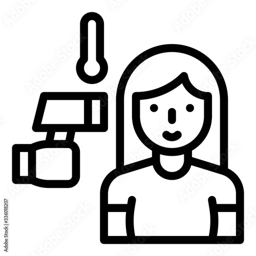 Taking temperature vector illustration, line style icon