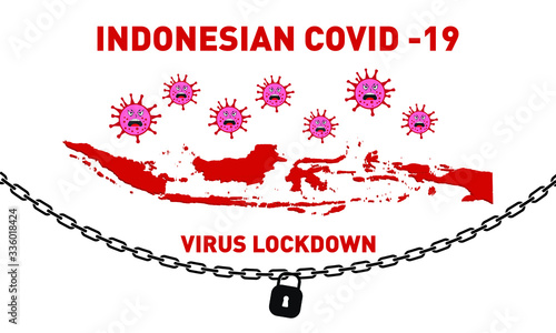 Illustration Indonesia lockdown covid-19 pandemic