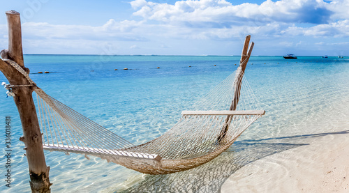 hammock on the beach, Morne Brabant, Mauritius  photo