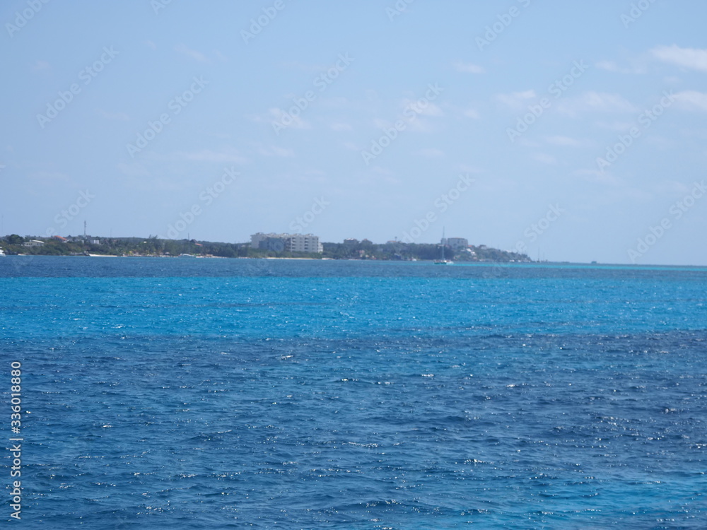 View to Isla Mujeres near Cancun city at Quintana Roo in Mexico