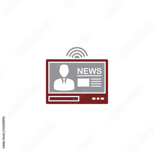 Mass media related icon on background for graphic and web design. Creative illustration concept symbol for web or mobile app