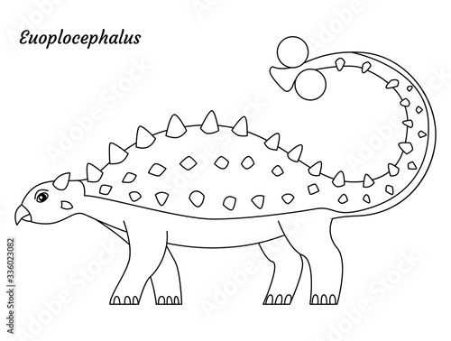 Coloring page outline Euoplocephalus dinosaur. Vector illustration © Anastasiya