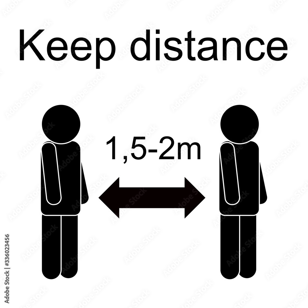 Keep distance from crowds. Social distancing sign, coronavirus covid-19 outbreak prevention. Keep distance from crowds. Social distancing sign, coronavirus covid-19 outbreak prevention.