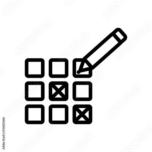 bingo lottery icon vector. bingo lottery sign. isolated contour symbol illustration