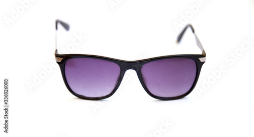 glasses against the sun on a white empty background