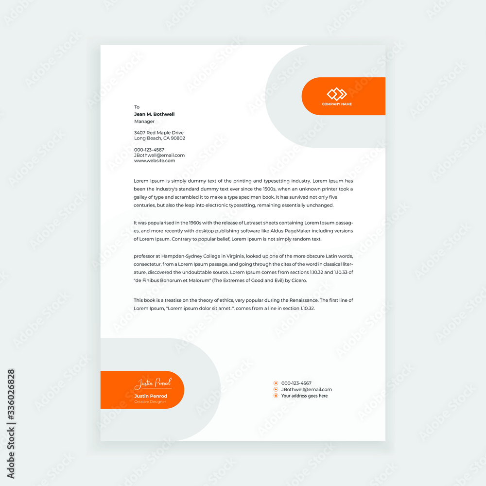 Obraz premium Letterhead design template for business and corporate company