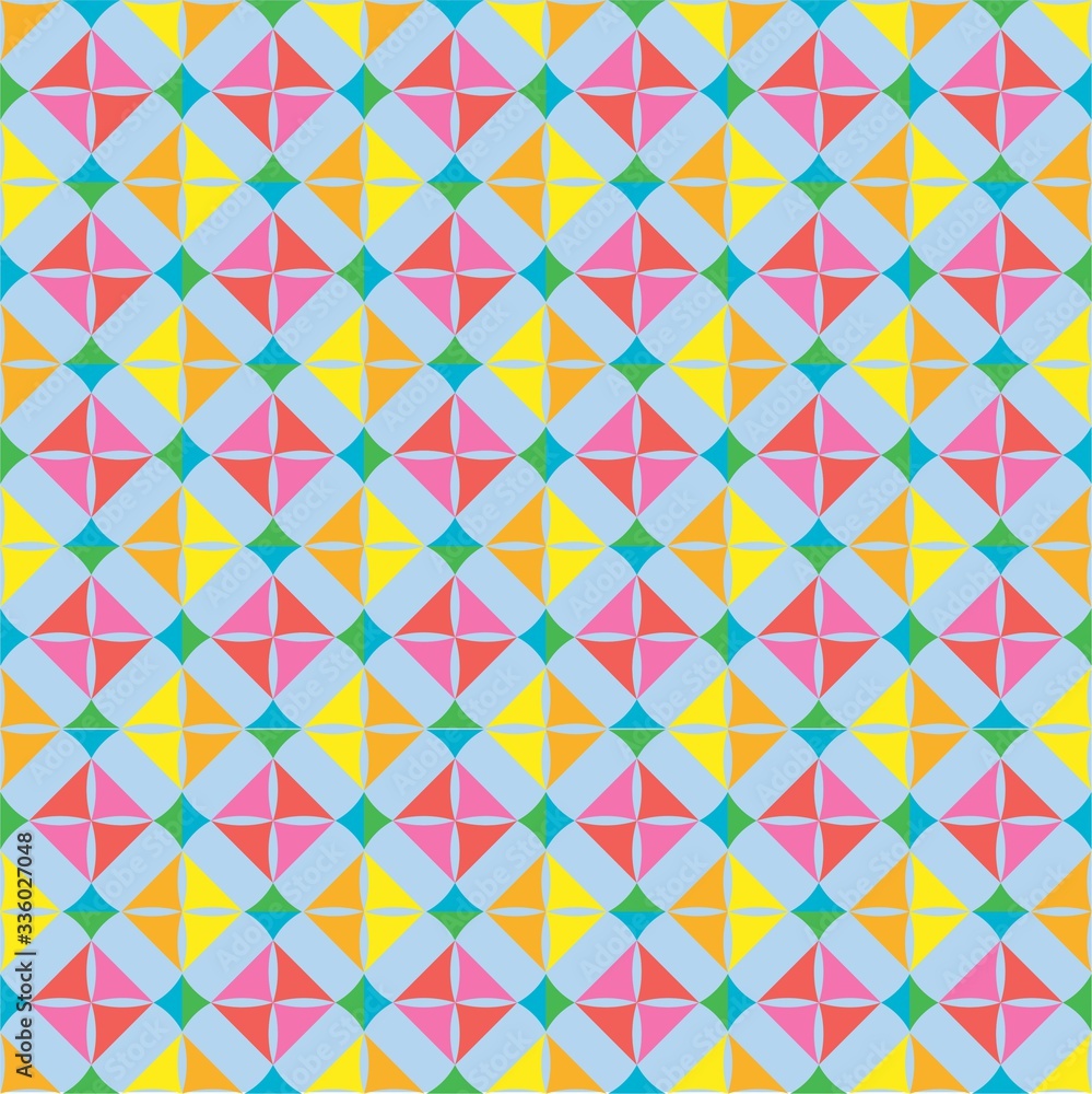 Beautiful of Colorful Rhombus Pattern, Reapeated, Abstract, Illustrator Pattern Wallpaper. Image for Printing on Paper, Wallpaper or Background, Covers, Fabrics