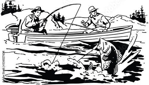 Two Men Bass Fishing