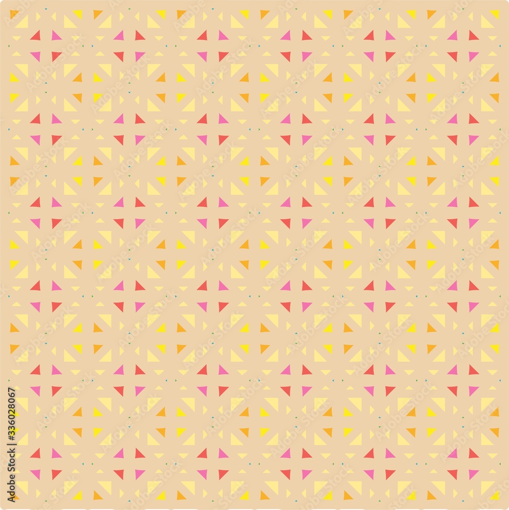 Beautiful of Colorful Triangle Pattern, Reapeated, Abstract, Illustrator Floral Pattern Wallpaper. Image for Printing on Paper, Wallpaper or Background, Covers, Fabrics