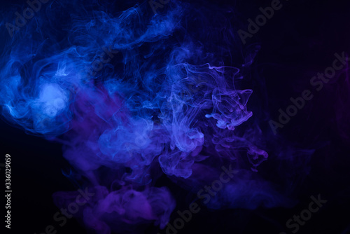 Clouds of blue smoke abstract background