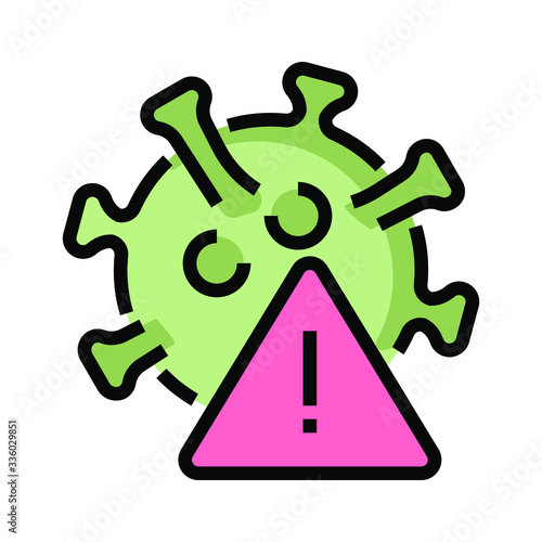 Coronavirus Filled Outline Icon. 64x64 Pixel Perfect. Editable Stroke M 50:1