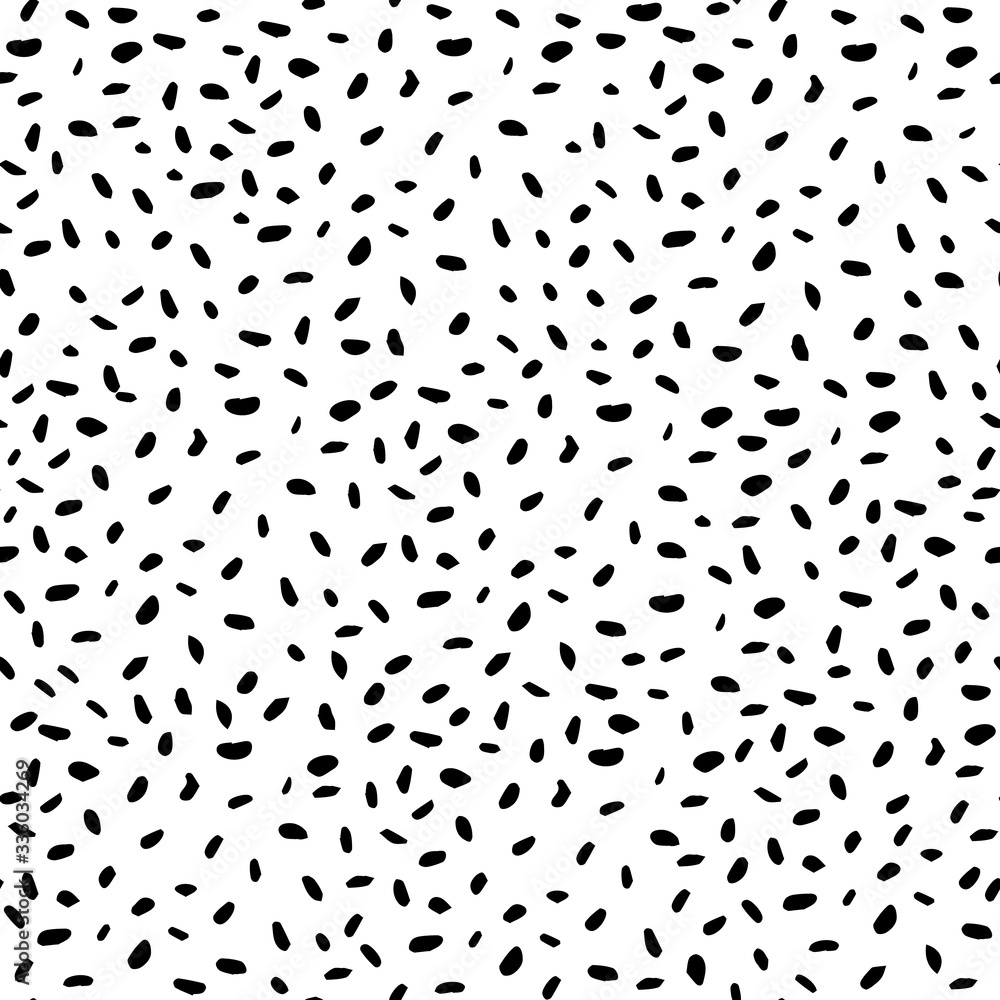 Black dots are arranged randomly on an isolated background. Vector illustration. Stock illustration. You can use the pattern on wrapping paper or fabric. Black dots are arranged randomly on an isolated background. Vector illustration. Stock illustration. You can use the pattern on wrapping paper or fabric.